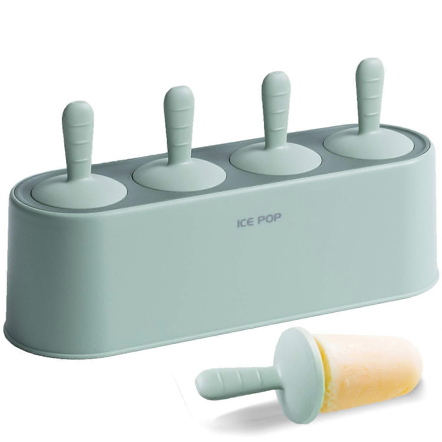 Popsicle Mold Set 4 Pieces Homemade Silicone Popsicle Maker Easy Release Ice Cream Molds Reusable DIY Pop Molds (Green) 2green