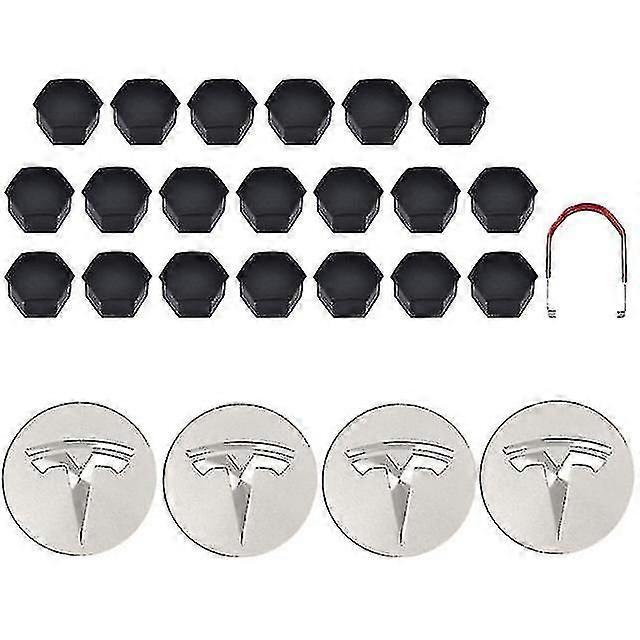 Brandneue Tesla Model 3 Y S X Radkappen-Kit Nabenkappe Radmutterabdeckung Schwarz Rot Weiß Grau mit 4 Nabenkappe 20 Radmutterabdeckung