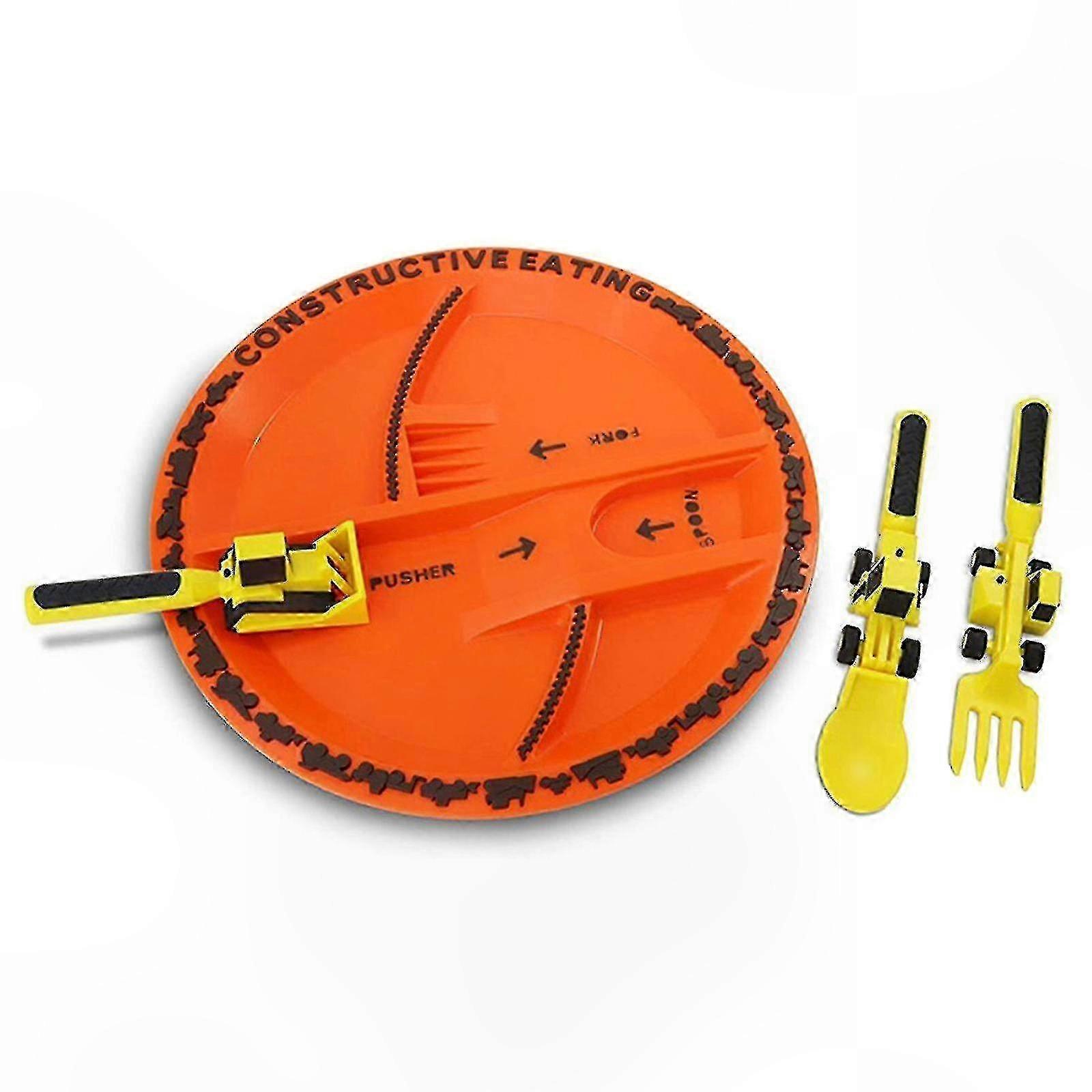 3-Piece Toddler Dining Set - Sturdy Plates and Utensils for Kids - Includes Bowl, Fork, and Spoon