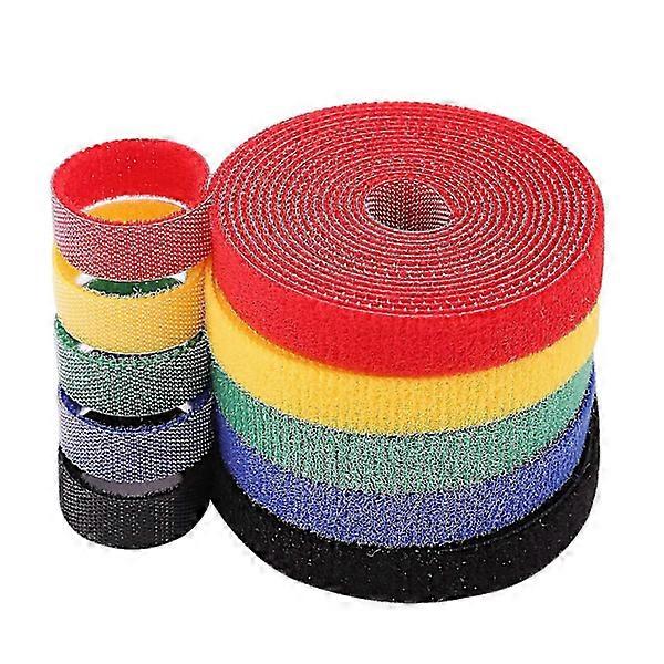 Reusable Cable Ties, 5 Rolls Hook & Loop Nylon Cable Ties Organizer, 30 ft Wire Cable Tape
