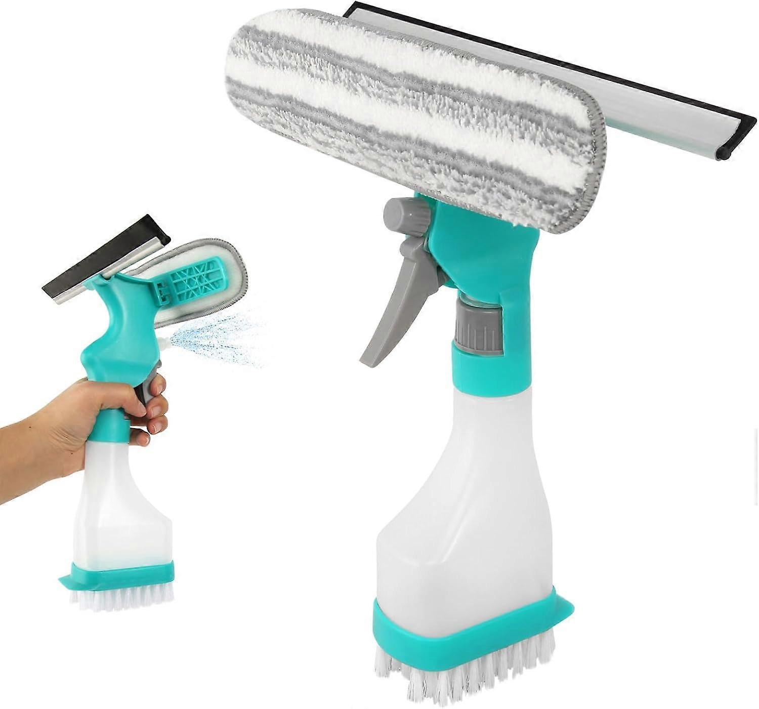 Window Squeegee with Spray Function 4 in 1 for Windows, Shower, Bathroom, Kitchen, Car, Tile, Mirror, Glass Cleaning Kit
