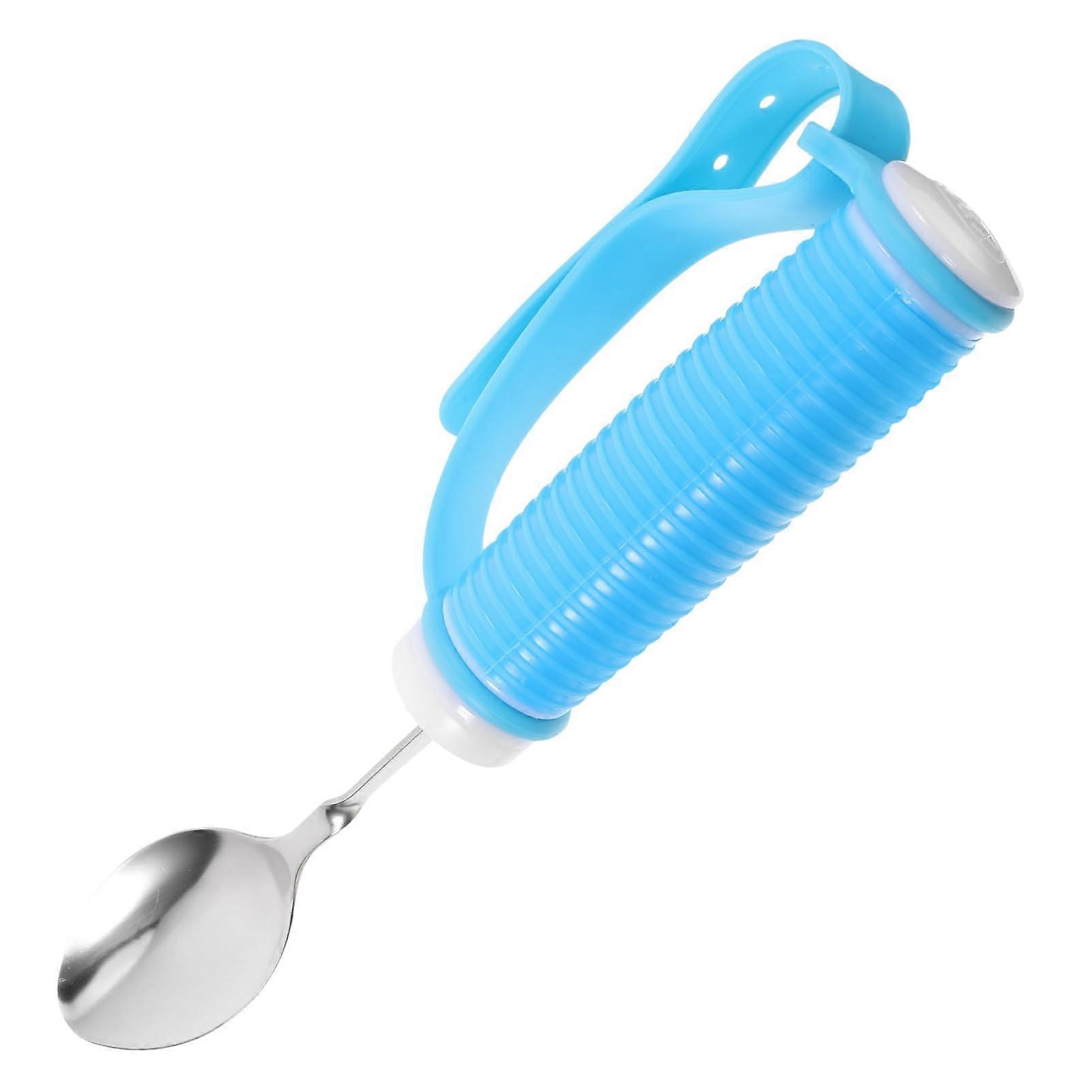 Elderly Spoon Soft Silicone Handle Arthritis Friendly Handicapped SelfFeeding Spillproof Utensil