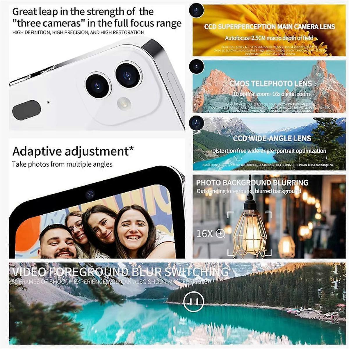 D6 4K Digital Camera Night Vision Triple Lens 3Inch HD 64MP Touch Screen Digital Camera OTG Transmission 3600mAh A