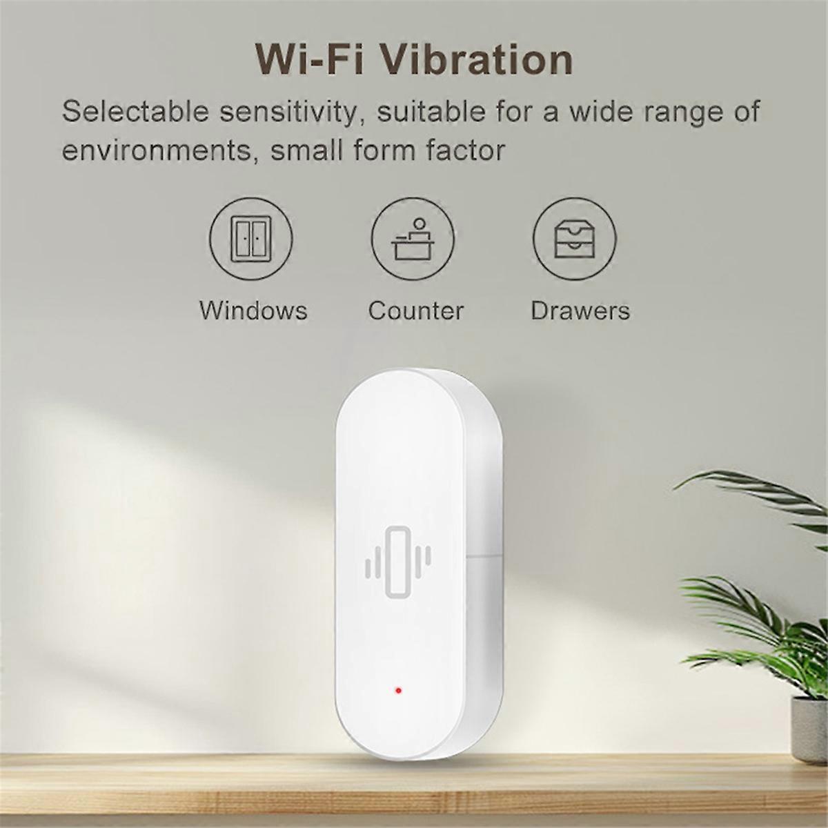 Tuya WiFi Smart Vibration Sensor Bewegungserkennung Echtzeit-Fernüberwachungsalarm für Fensterschubladen zu Hause