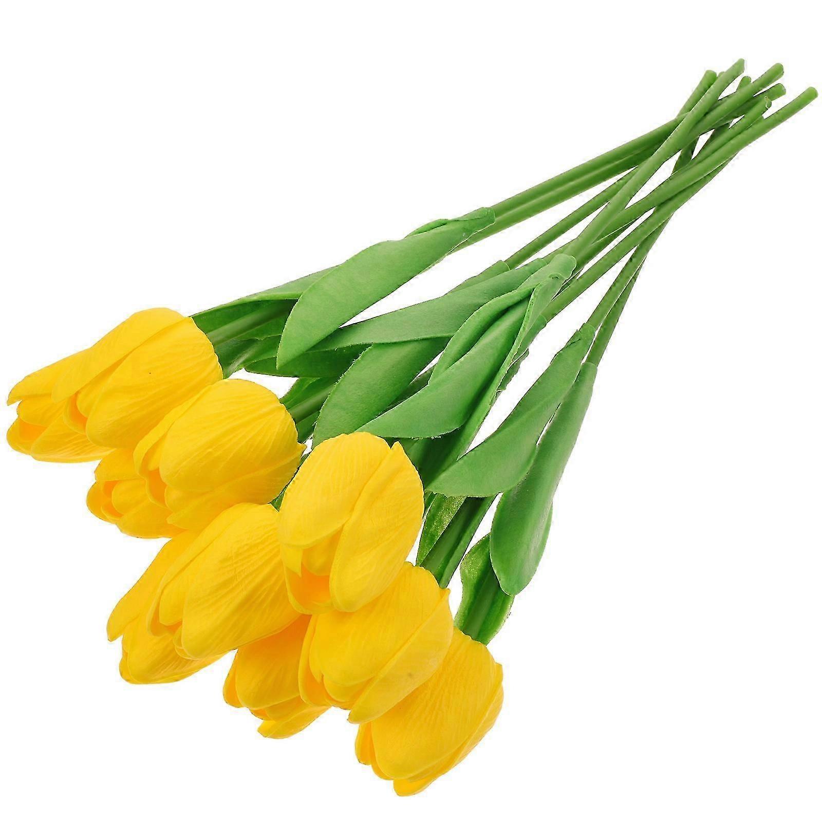 Tulips decor for flower arrangement yellow 10set
