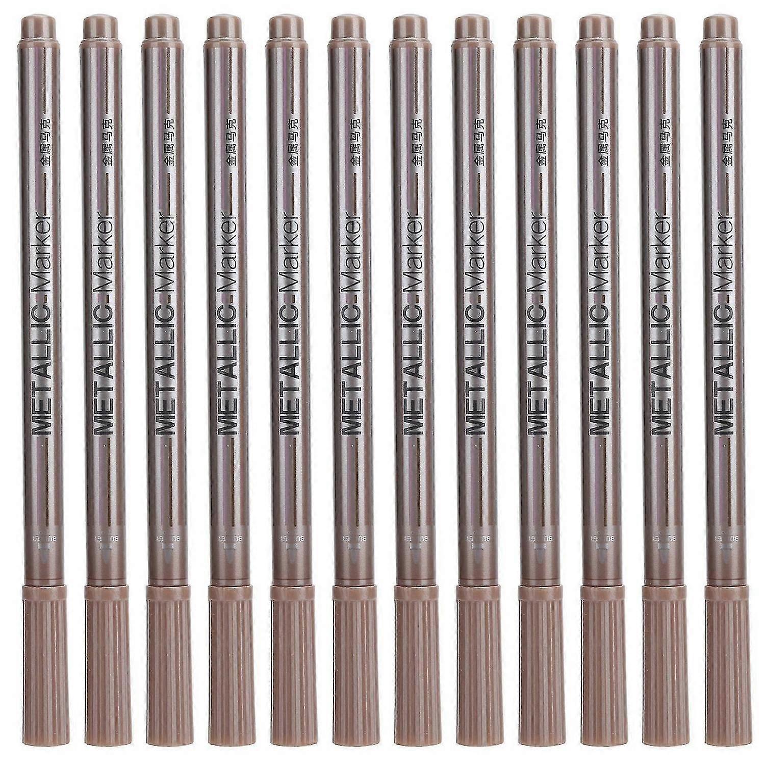 2025 أحدث طراز 12 قطعة قلم طلاء معدني لون واحد حبر دائم