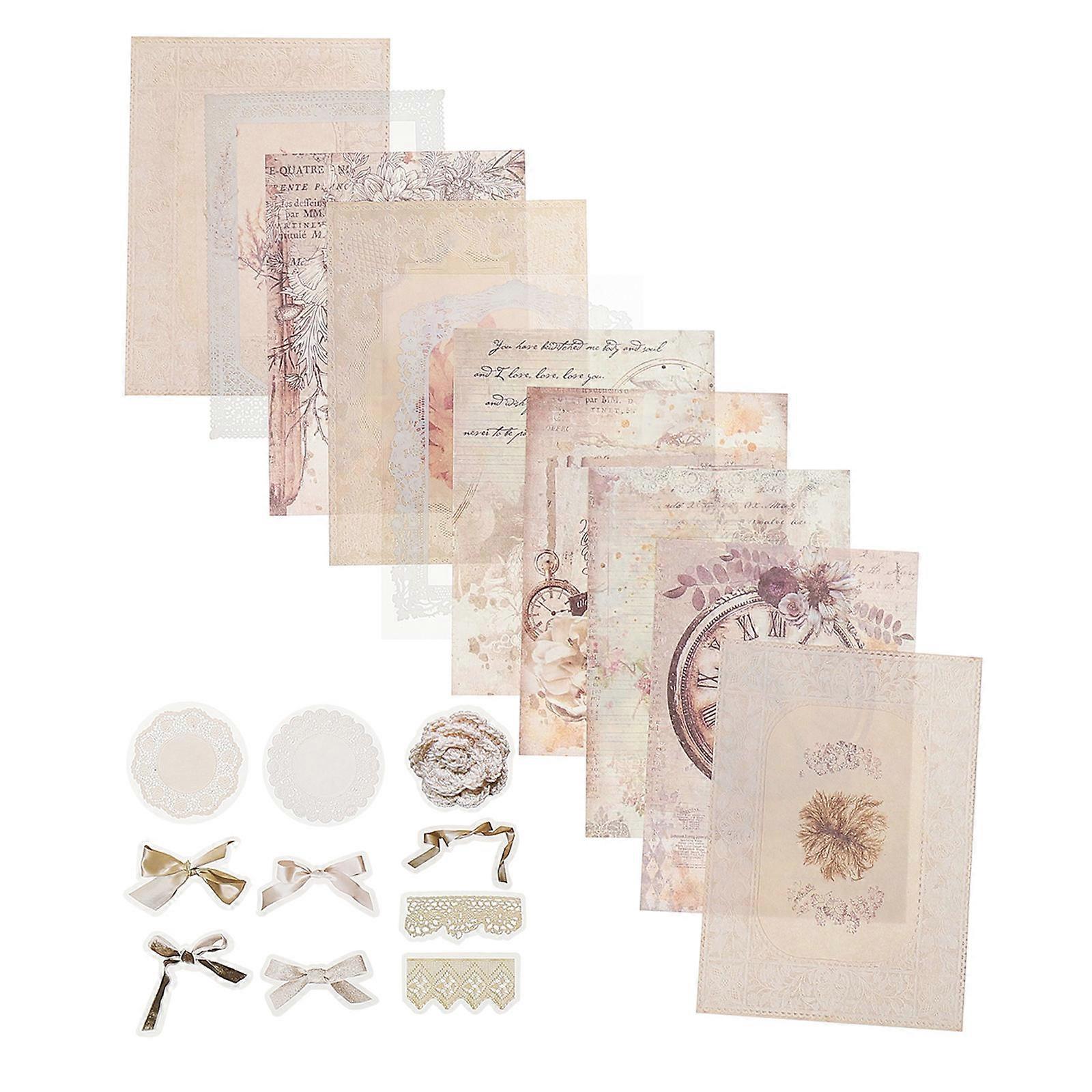 Scrapbook Decorative Paper Vintage Lace Package for 1Set of DIY Crafts