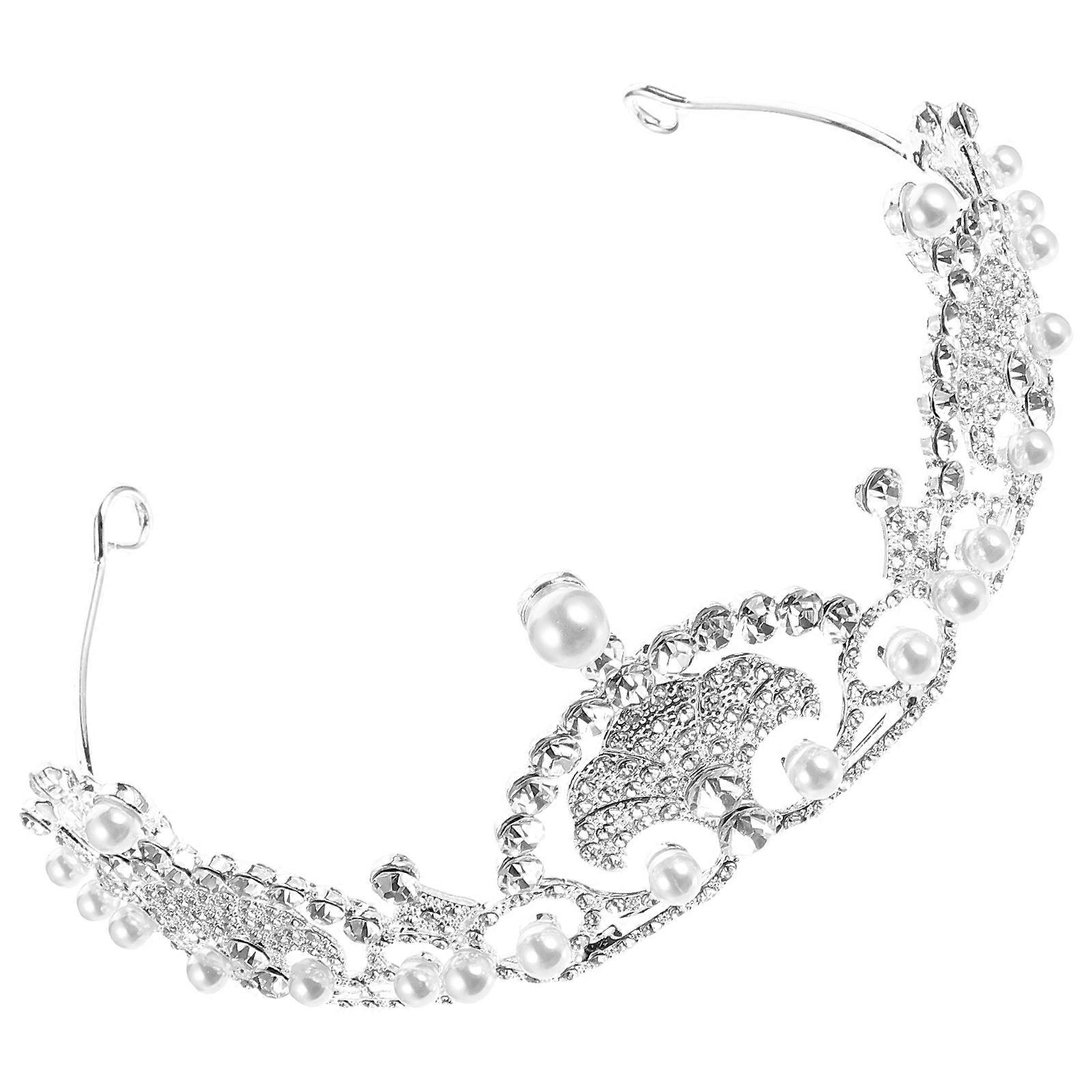 Rhinestone Pearl Bridal Headband Crown for Wedding Hair Accessories
