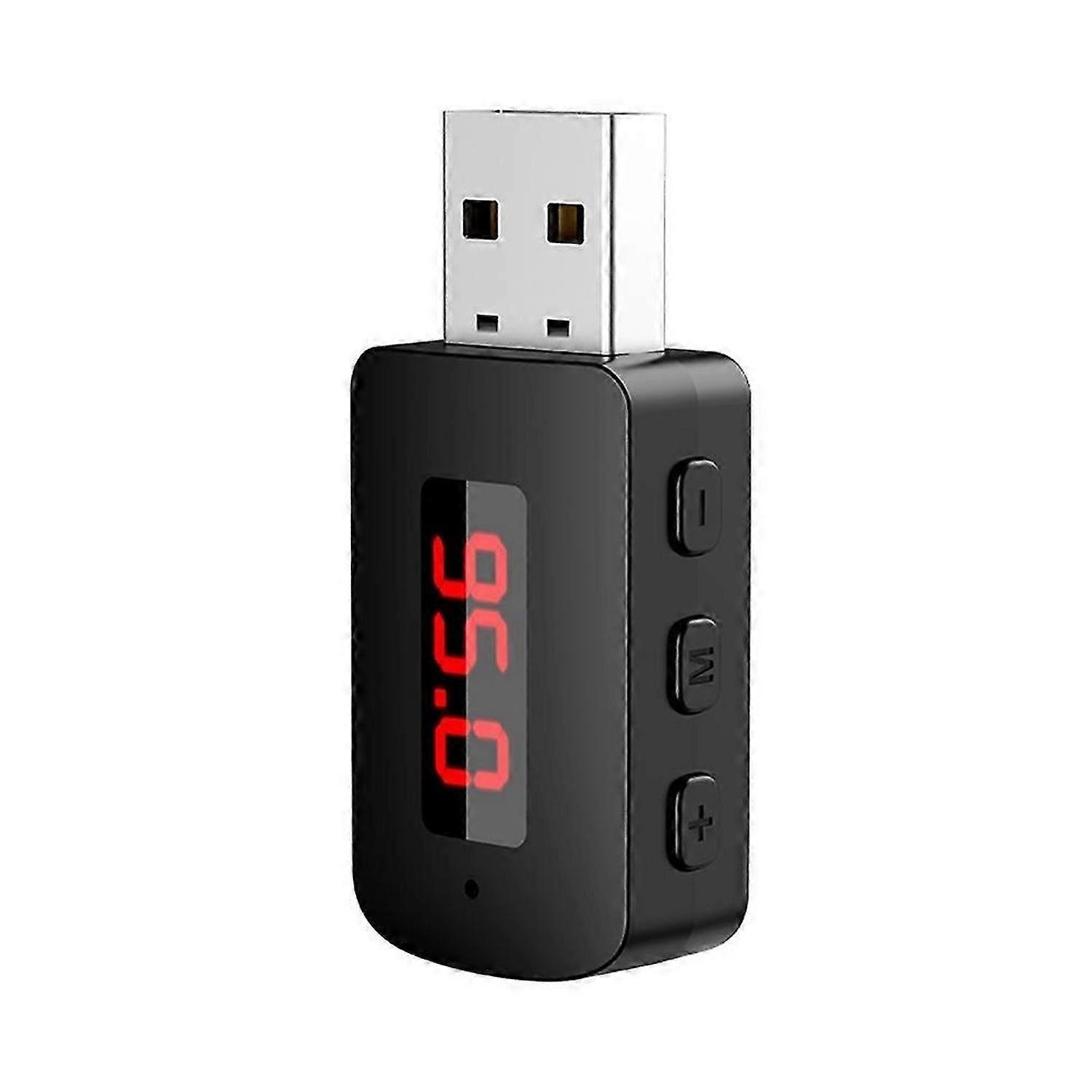Car Bluetooth 5.4 Aadapter FM USB Transmitter Receiver Handsfree Call Auto LED Display Audio Music W