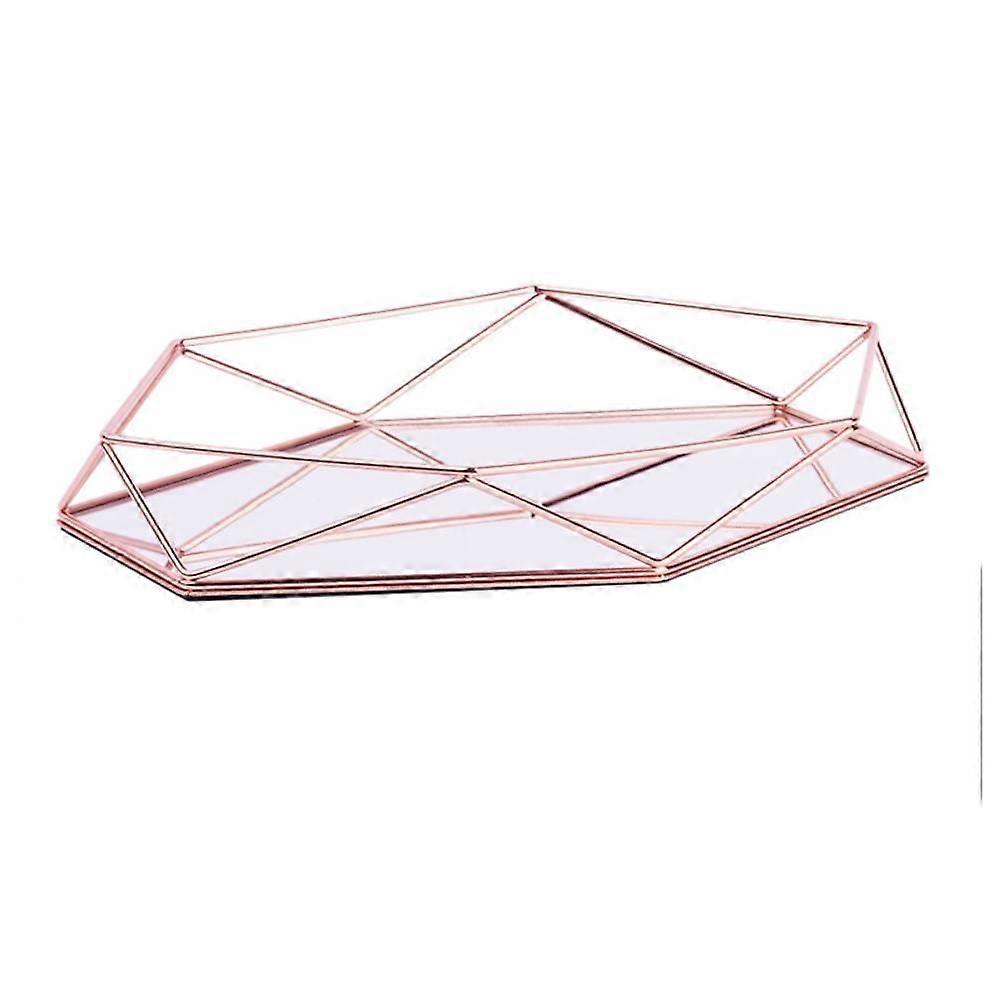 Iron Three-dimensional Storage Tray, Hexagonal Desktop Storage Tray, Nordic Minimalist Cosmetic Jewe