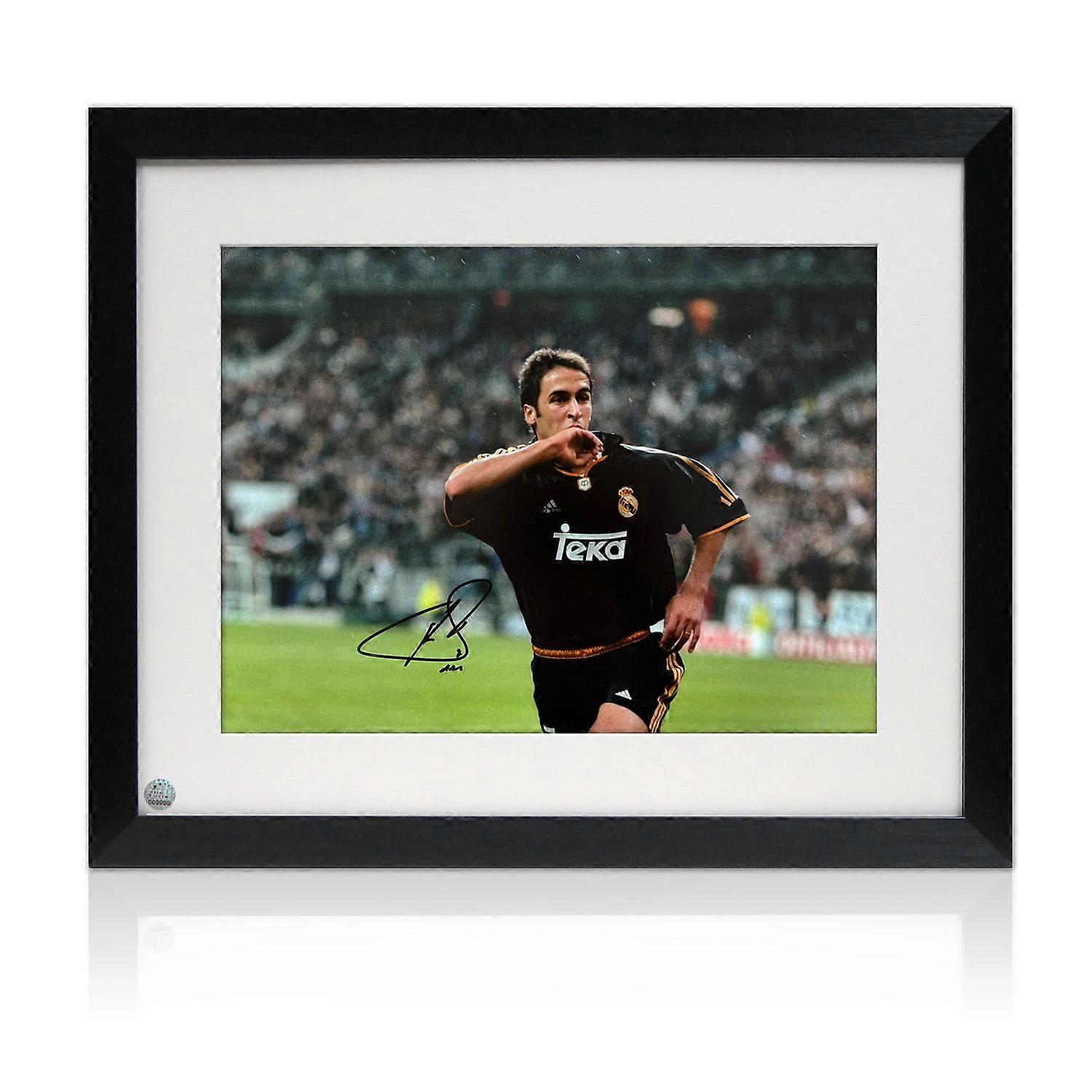 Raul Signed Real Madrid Football Photo. Framed