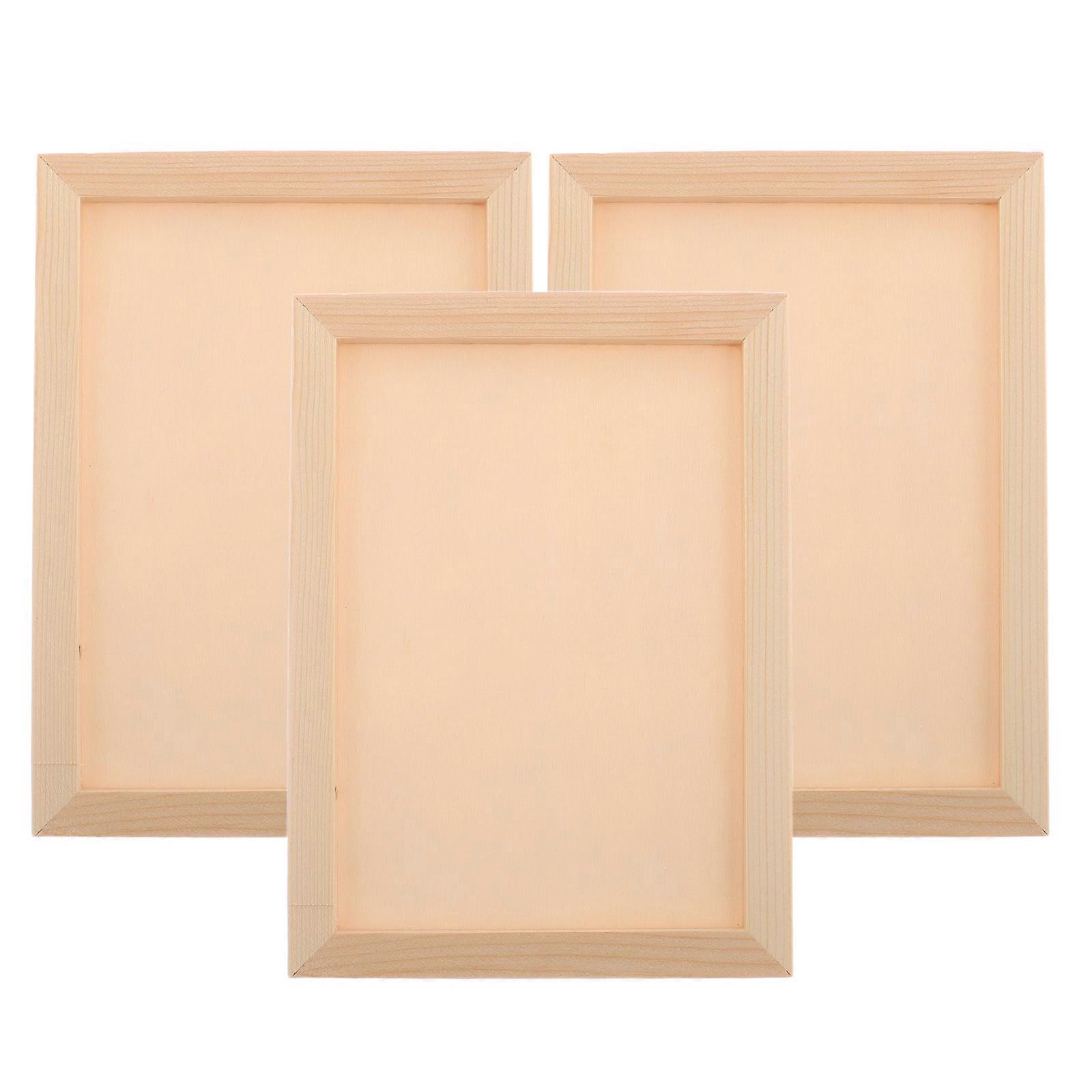 DIY Picture Frame Craft Kit for Kids 15Pcs Beige Wood Frames