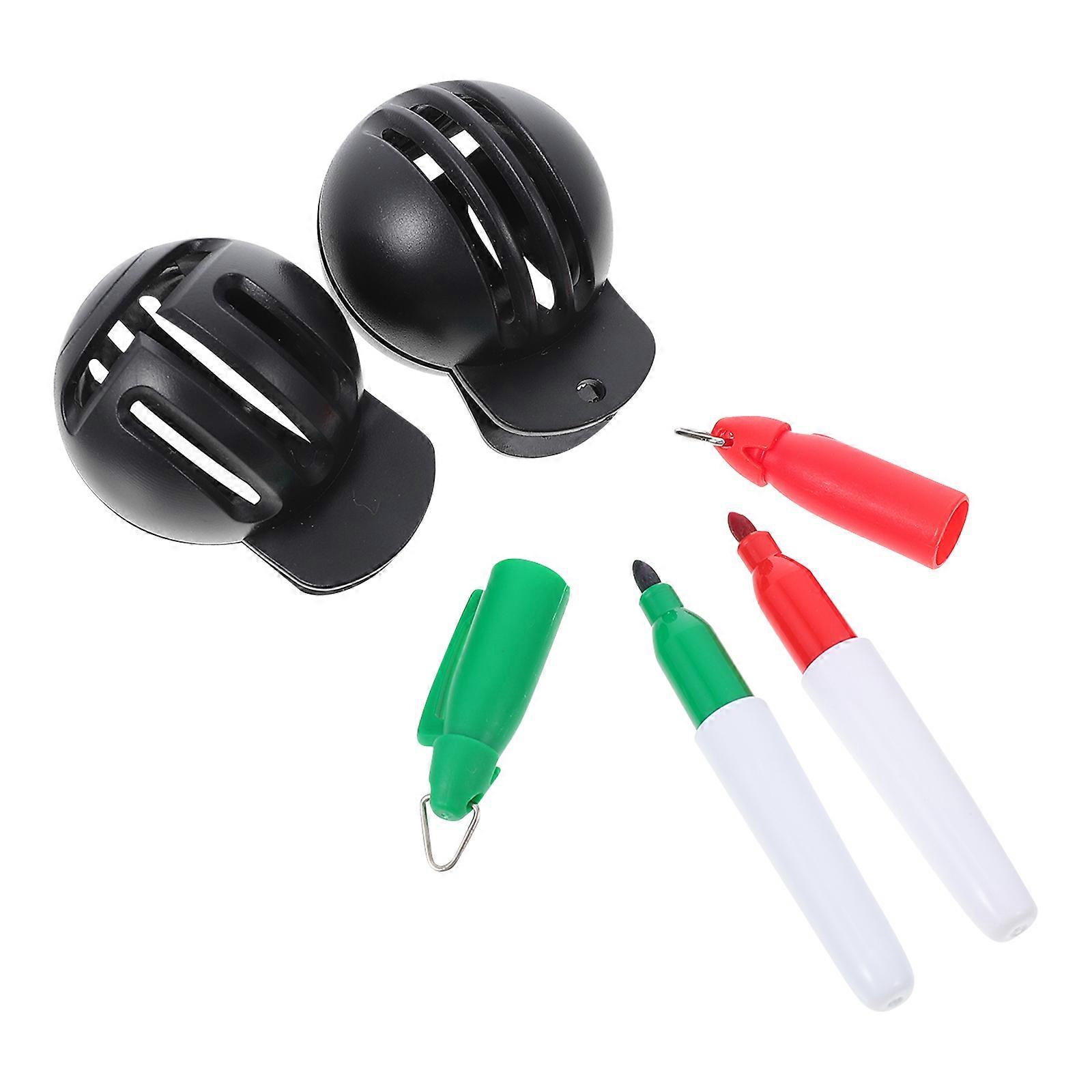 Golfs Marking Tool for Aligning Balls in Golf 2Sets Clip Style Black