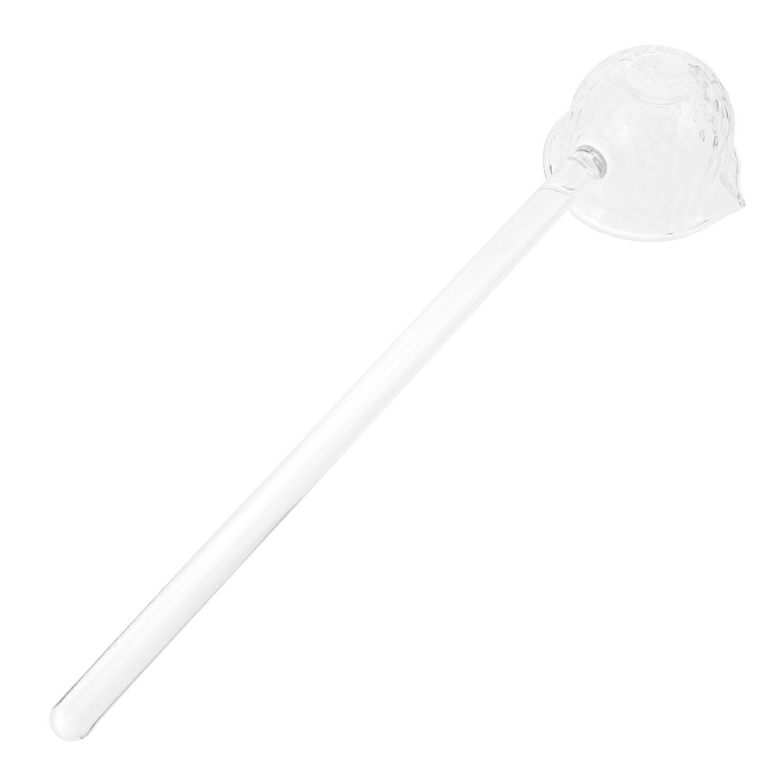 Transparent Glass Tea Spoon for Restaurants 4Pcs Long Handle Tableware