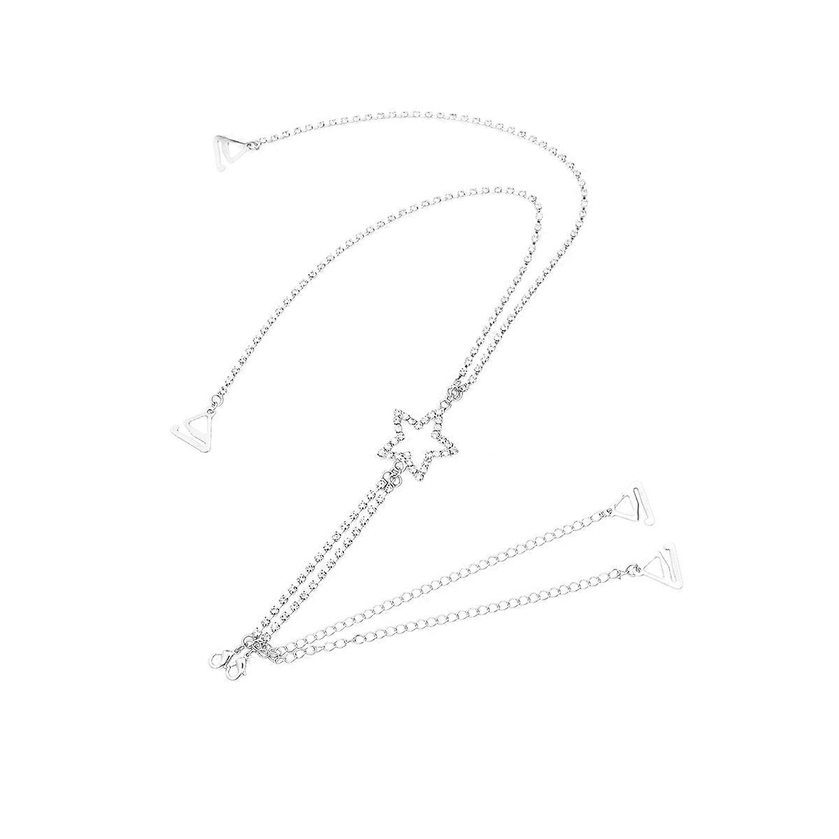 Replacement Bra Strap Rhinestone Decorative for Women 2Pcs