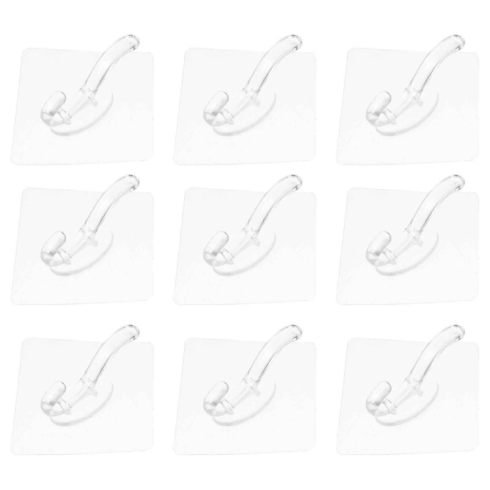 Bath Towel Hook Plastic No Drilling Wall Mounted Storage Hooks 2Sets