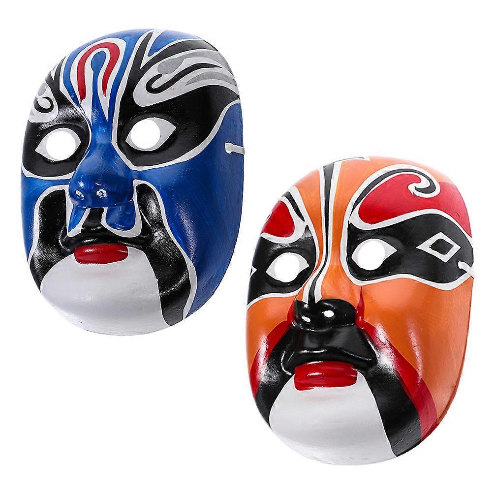 Chinese Opera Mask Wall Decoration for Craft Use 8Pcs Gypsum and Paper