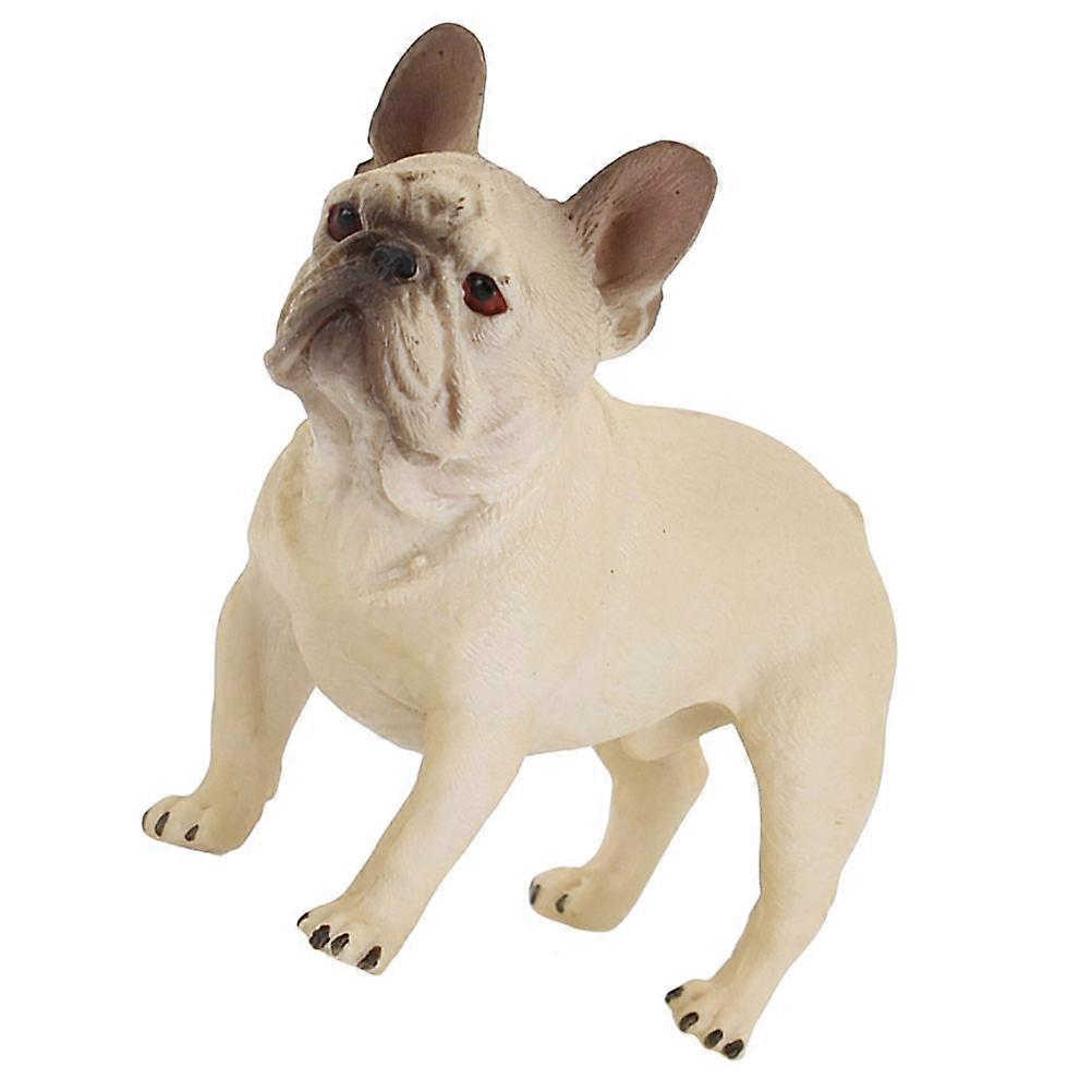 Static Dog Model PVC Craft Model for Home Ornament 2Pcs Light Yellow Figures