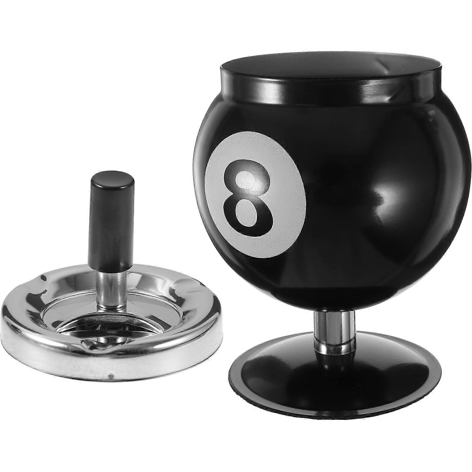 Push Down Ashtray Black Ball Ashtray for Cigar Ash Holding 2Pcs