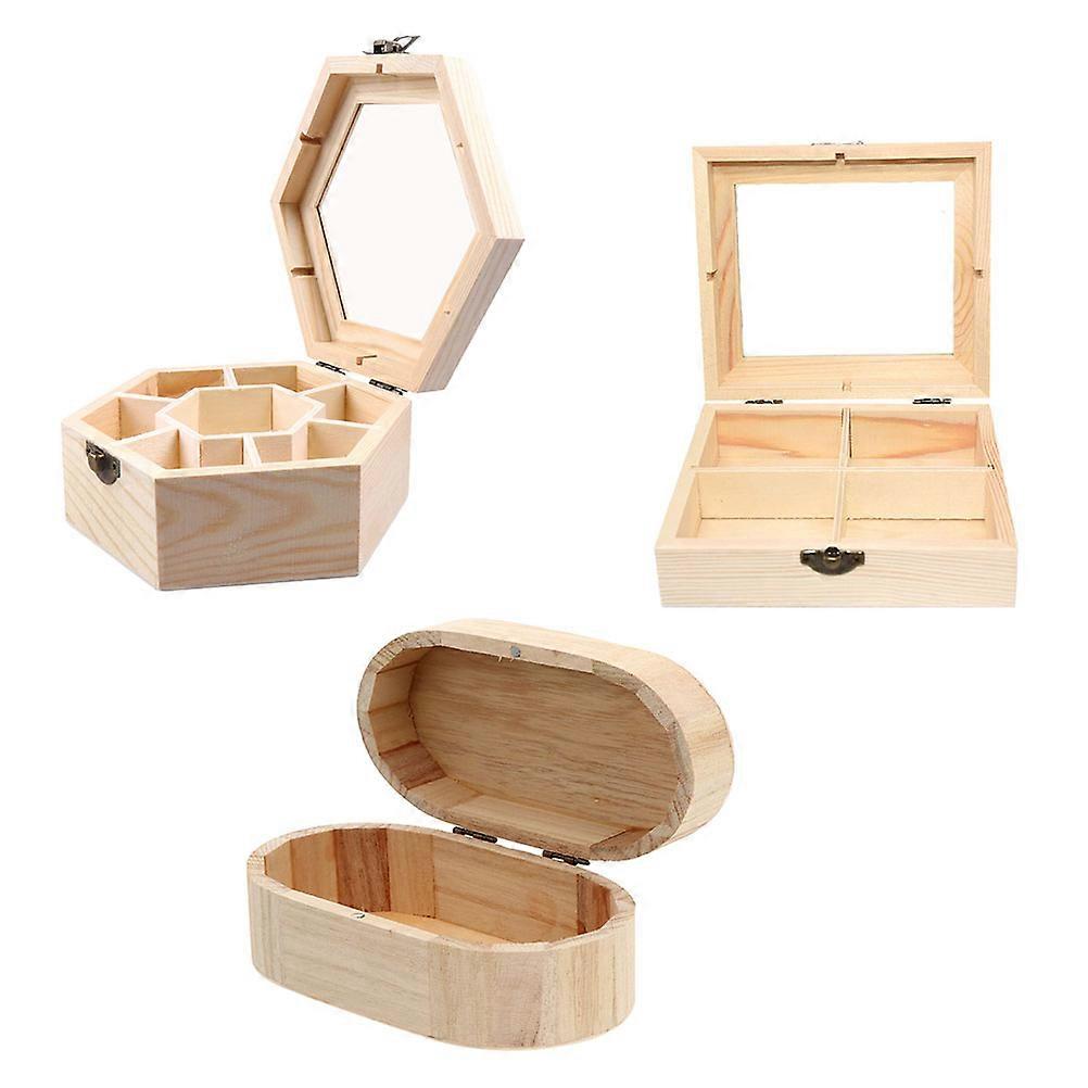 Handmade Wood Candy Boxes 3Pcs Assorted Color for Safe DIY Fun