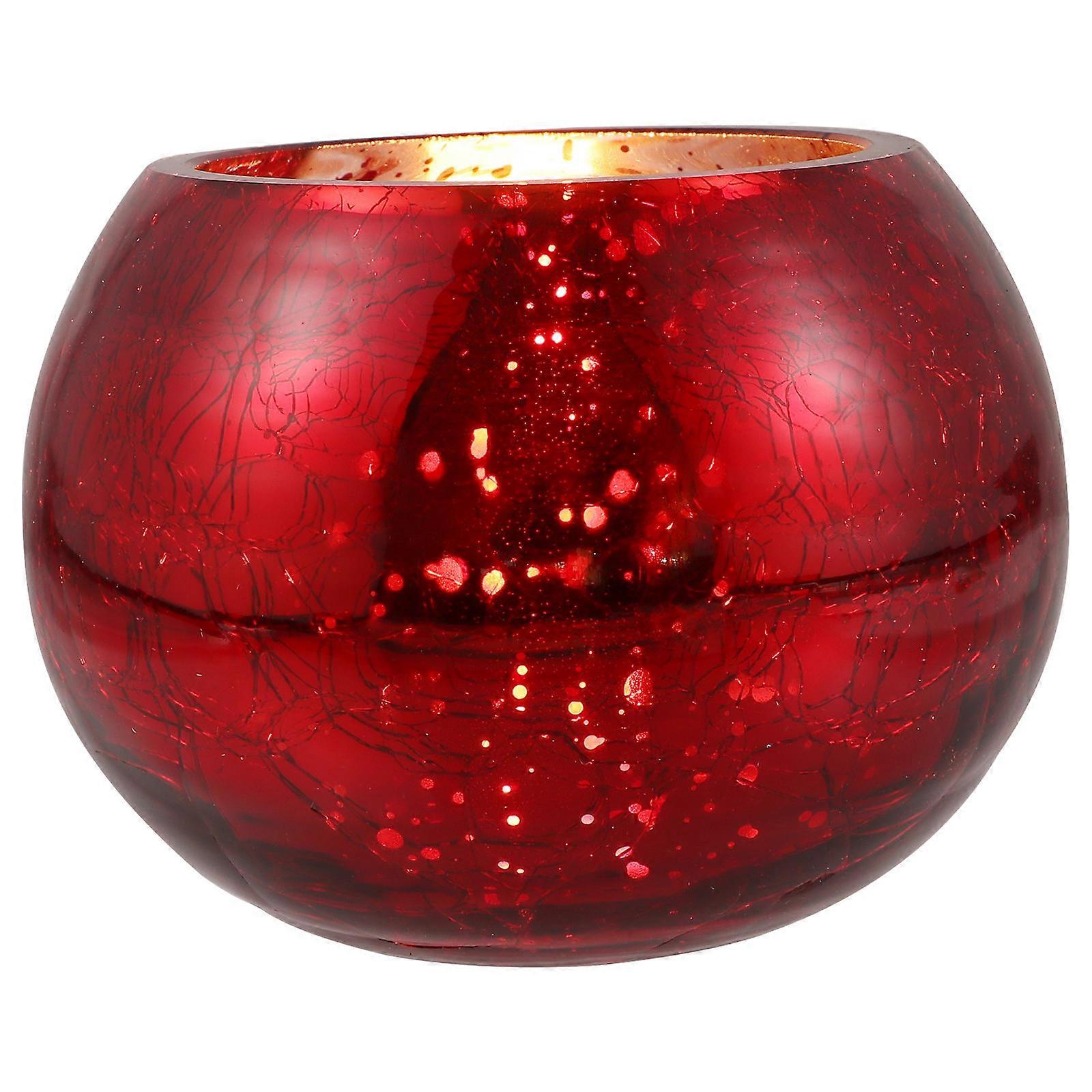 Aromatherapy Candle Holder 2Pcs Red Glass Candlestick Set