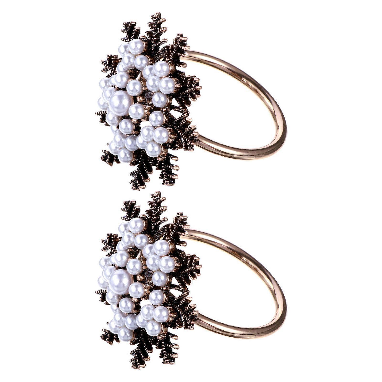 Christmas Snowflake Napkin Ring for Decoration 6Pcs Assorted Color Buckles