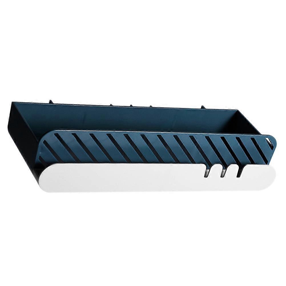 Bathroom Wall-Mounted Rack Storage Shelf for Home 3Pcs Blue