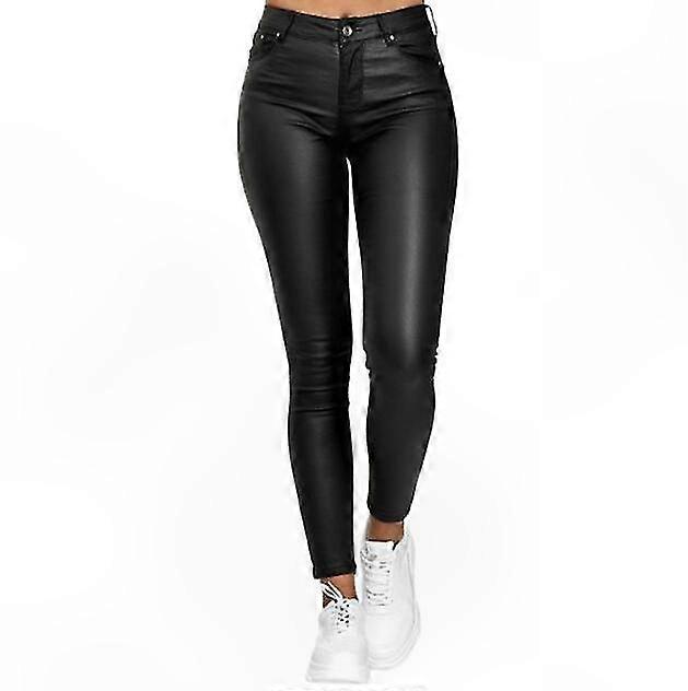 Damen Kunstleder Leggings Modehose