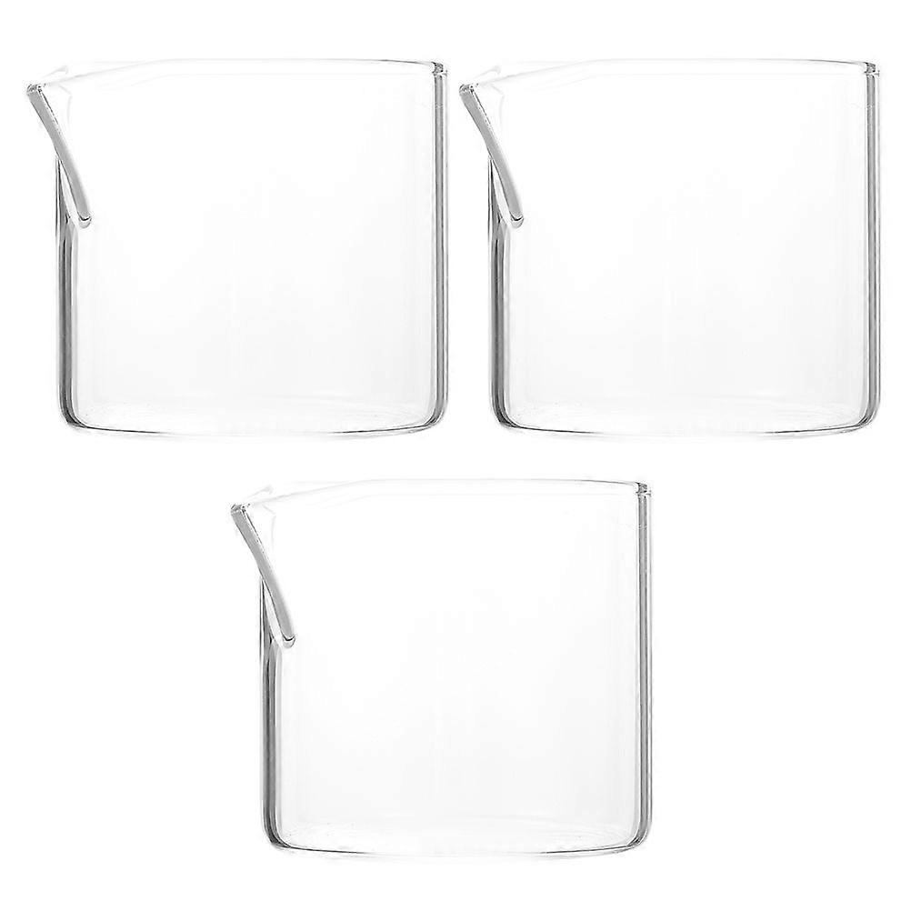 Latte Pitcher Small Pitcher Home Transparent Glass for Latte Art 3Pcs