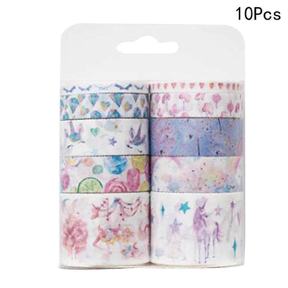 Washi Masking Tape Washi Tape for DIY Crafts 10Pcs Pack Cartoon Unicorn
