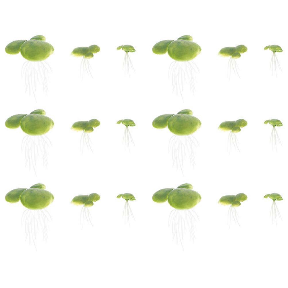 Fish Tank Duckweed Floating Plants for Decor 90Pcs Artificial Plastic