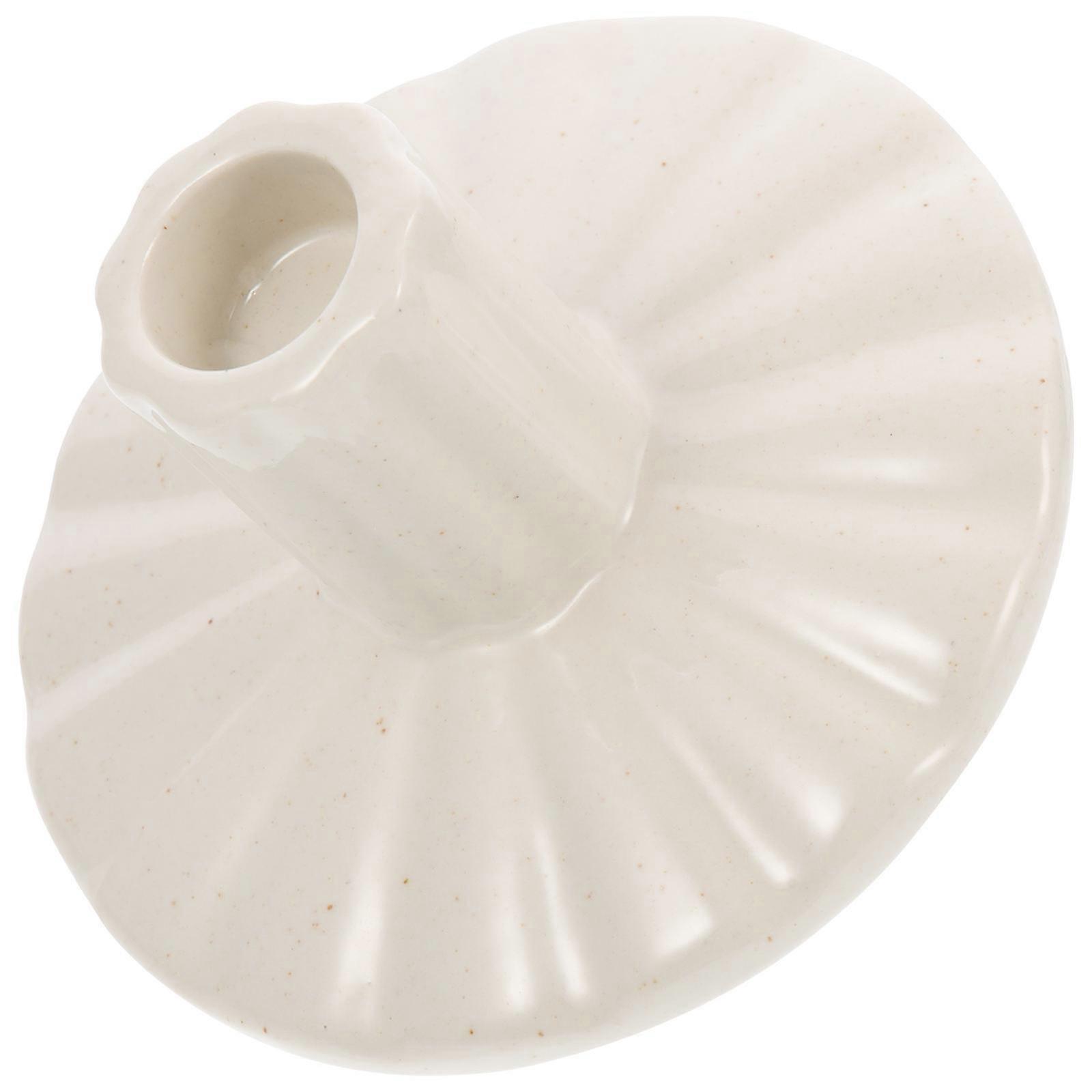 4Pcs Ceramic Candlestick Holder for Table Decorative White Design