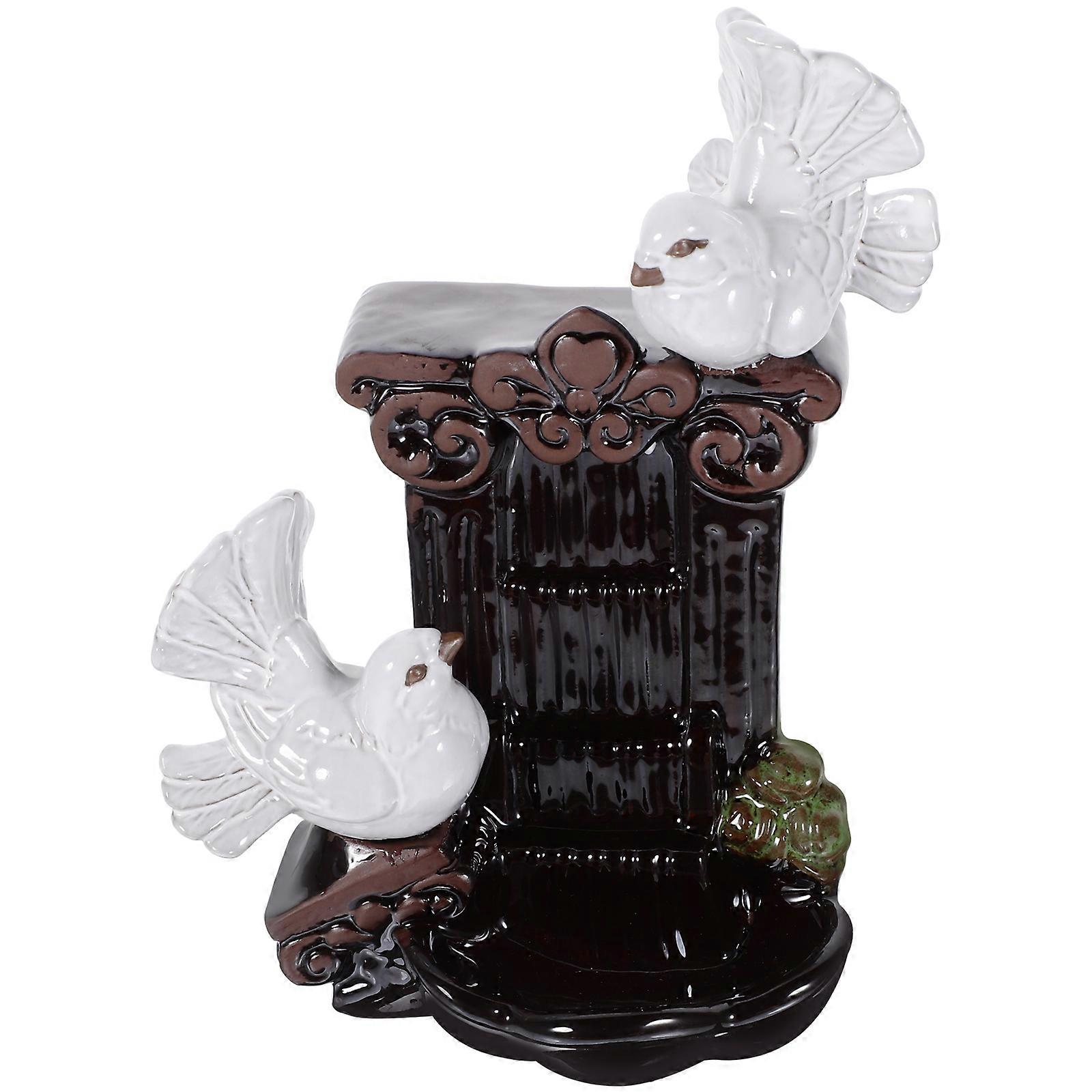 Ceramic Backflow Incense Holder for Mental Health 2Pcs Decorative Set