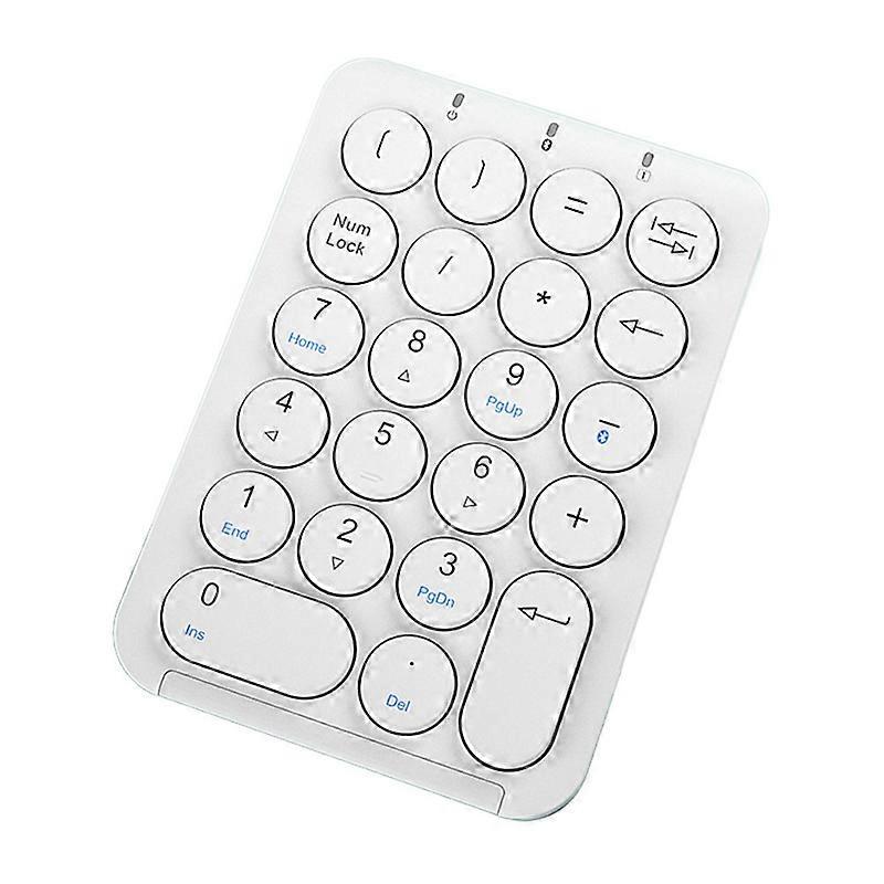Wireless Number Pad Bluetooth Numeric Keypad(White)