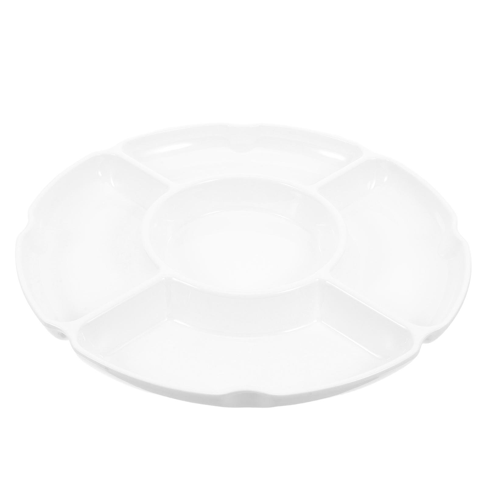 Divided Appetizer Serving Tray White Divided Plate for Kitchen Use with Easy Cleanup