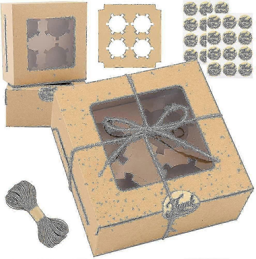 15 Pack White Cupcake Boxes Kraft Paper Cookie Gift Boxes Cupcake Cake Carriers