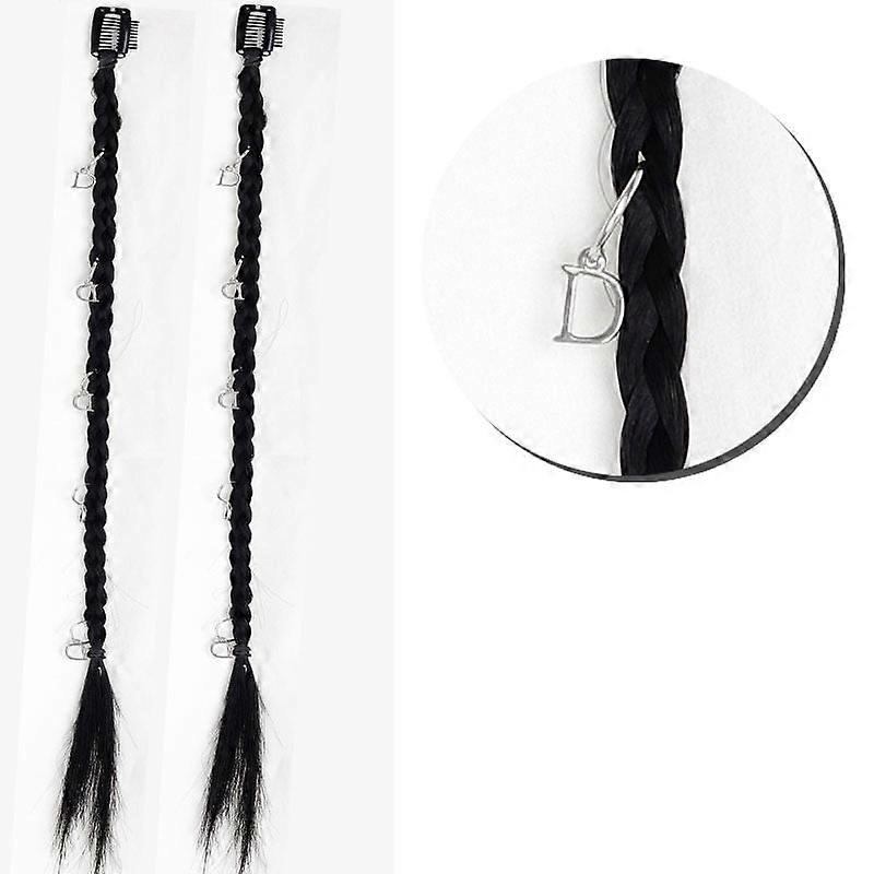 Janrevotw 1 Pair Of Wig Braids Twisted Braids Female Netflix Same Models Y2k Sweet Cool Boxing Braids Twisted Pigtails Wig Three-Strand Braids