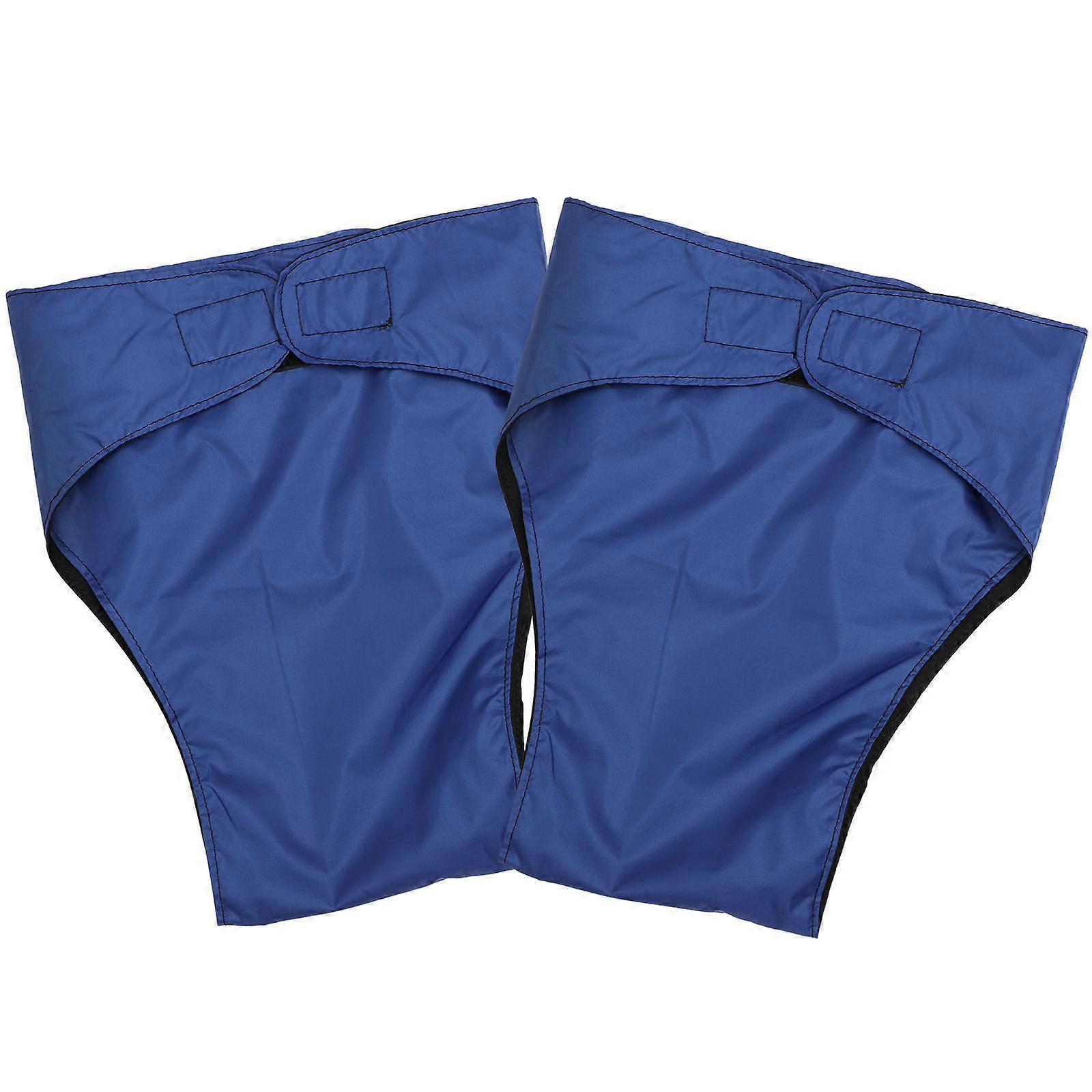 Reusable Leakproof Diapers 2Pcs For Patients With Adjustable Design And Waterproof Material In Blue