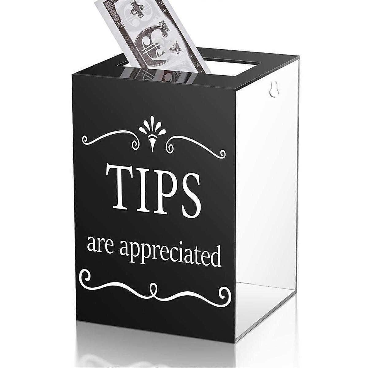 Acrylic Tips Jar for Restaurant Donation Suggestion Box Collection