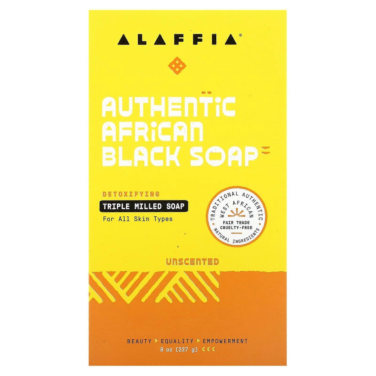 Authentic African Black Soap, Triple Milled, Unscented, 8 oz (227 g)