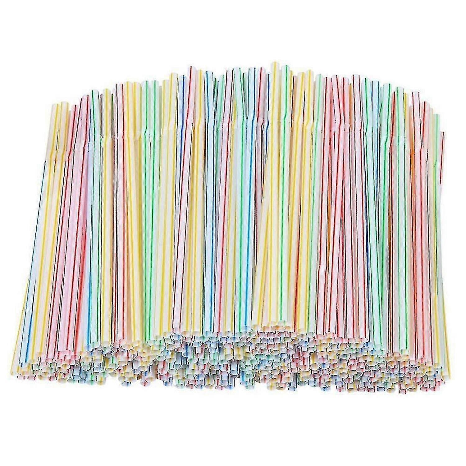 200pcs Plastic Drinking Disposable Straws 8 Inches
