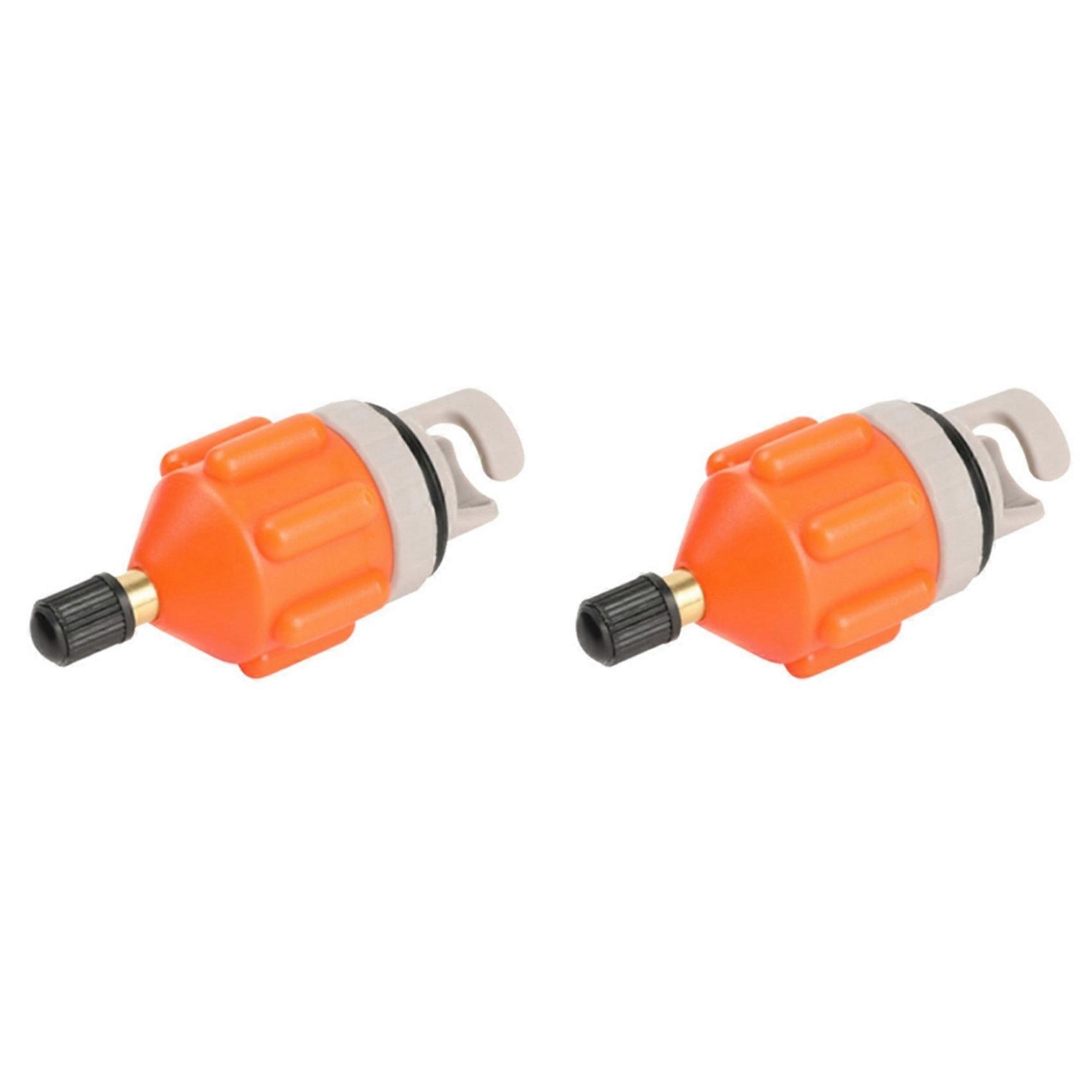 2X Sup Paddle Air Nozzle Kayak Air Valve Adapter on-Board Pump Inflatable Adapter(Orange)