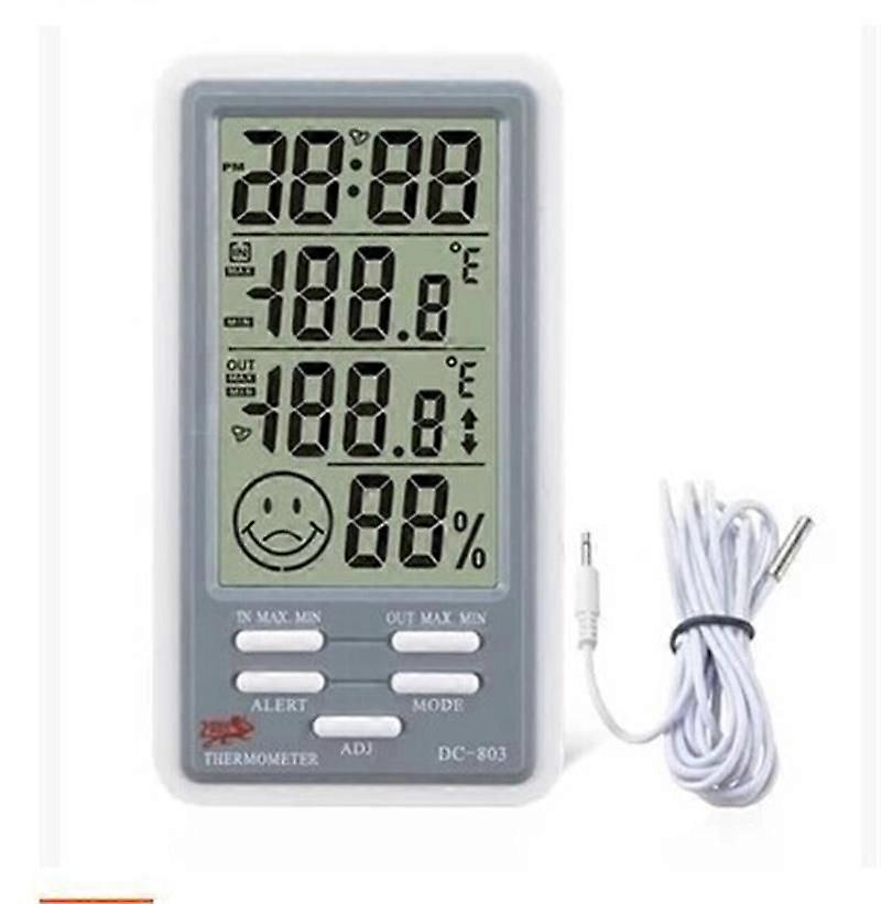 Temperature and humidity meter large screen display clock thermometer with alarm function
