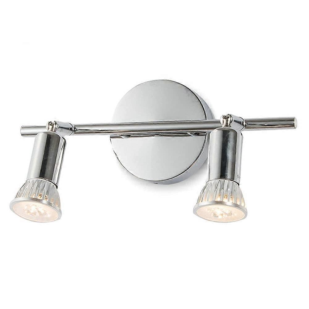 2Light Spotlight Vanity Mirror Spot Lamp Rotatable Chrome GU10 Socket Indoor Ceiling Spotlight Adjustable Wall Sconces
