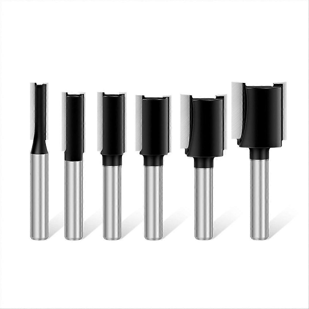 Double Fluted Straight Cut Router Bit Set 1/4 Shank, Router Drill Bit, Woodworking Tools Milling Cu