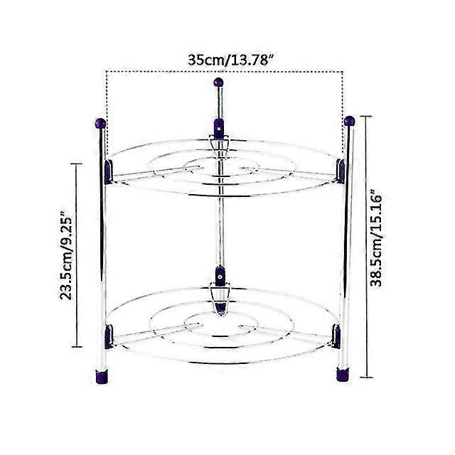 2Tiers Pan Pot Rack Cookware Holder Storage Rack Metal Multi Layer Kitchen Pantry Cabinet(Silver)