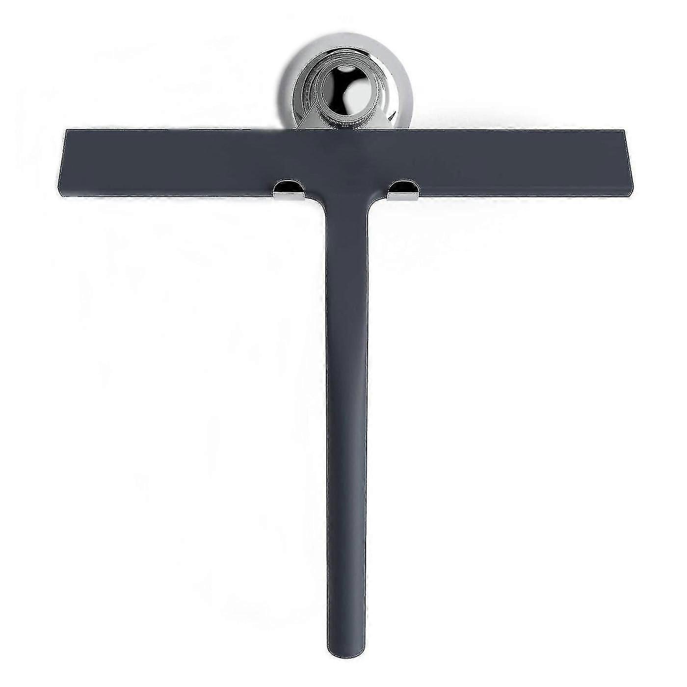 Shower Squeegee With Suction Cup Holder - 23 Cm Black - Window Squeegee For Bathroo