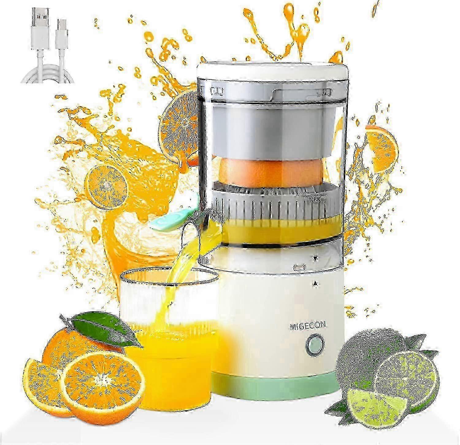 WJTG Electric Juice Presser, Citrus Juicer, Orange Squeezer Wireless Portable Juice Extractor Detachable Lemon Squeezer Quiet -aqwgJ