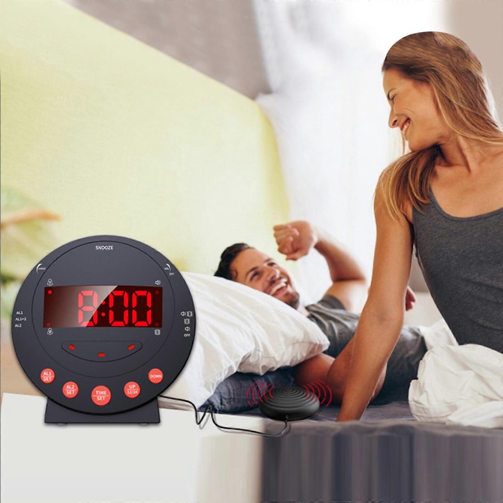 capino Alarm Clock with Bed Shaker, Vibrating Alarm Clock for Heavy Sleepers Hearing Impaired Deaf Teens, with LED Digital Display