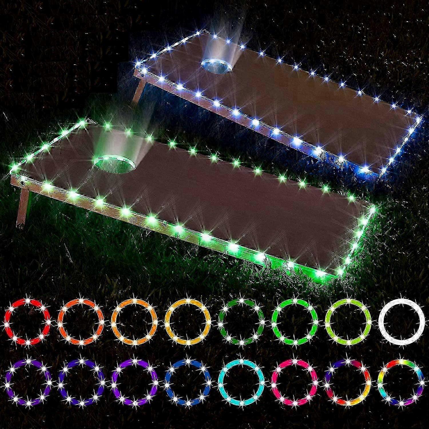 16-Color Changing Cornhole LED Lights for Bean Bag Toss
